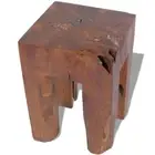 Solid Teak Wood Stool Retro Natural Style Chair Handmade Footrest Side Table