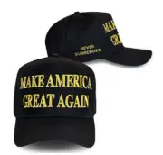 Official Gold Dark MAGA Never Surrender Hat (Made in USA)
