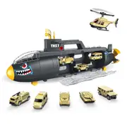 Submarine Carrier Play Set Kids Boys Toys Gift 6 Transport Models Pack
