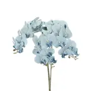 3Pcs 41" 9 Heads Artificial Orchid Stems Faux Phalaenopsis, Grey Blue