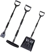 GANAZONO 1 Set Extendable Detachable Snow Removal Tool for Car Includes Brush Scraper and Shovel Efficient Winter for Windshield Roof and Mirrors