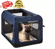 Portable Travel Folding Soft Dog Crate 3-Door Heavy Mesh Screen 600D Fabric