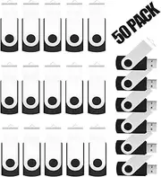 EASTBULL 50 Pack 4GB Bulk Flash Drives USB 2.0 4GB Flash Drives Pack Thumb Drives Bulk Swivel Bulk USB Drives, Black