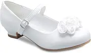DressForLess Mary Jane Shoes with Pretty Satin Rolled Rosettes Patent Leather
