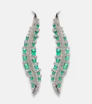 [Ananya] Ananya Nazar Scatter 18kt white gold earrings with emeralds and diamonds One Size silver
