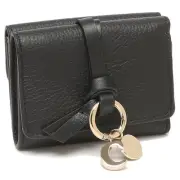 Auth Chloe Tri-Fold Mini Wallet Black CHC21WP946F57 Women's Leather