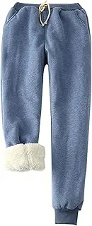 [Gihuo] Women's Winter Warm Fleece Pants Sherpa Lined Sweatpants Jogger Track Pants