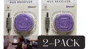 2 PACK Bluetooth AUX Receiver/Vivitar 3.5mm Male to Male USB-C Charge PURPLE NEW