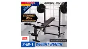 PROFLEX 7in1 Weight Bench Press Multi-Station Home Gym Leg Curl Equipment Set