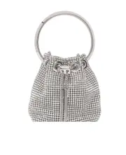 Jimmy Choo Embellished Drawstring Bucket Bag One size Gray