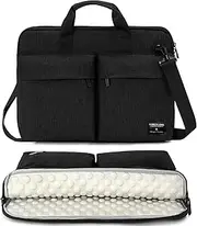 [KINGSLONG] 14 inch Laptop Bag with Shoulder Strap, Messenger Bag, Slim Computer Carrying Case Notebook Handbag for Men Women Fit for Acer Asus Lenovo HP Toshiba, Black