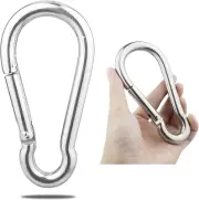 Large Spring Snap Hook Carabiner, 304 Stainless Steel Heavy Duty Carabiners Clip