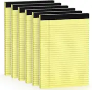 DORFAS 8.5 x 11.75 inch Legal Pads Wide Ruled 6 Pack, Lined Note Pads Canany Yellow Paper 21lb, Yellow Notepad 30 Sheets Per Writing Pad