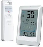 AMIR Wireless Weather Station with Outdoor Sensor, Humidity Monitor Wireless, Outdoor Indoor Thermometer Hygrometer Room Thermometer Wireless with Weather Forecast, Digital Thermometer with Backlight
