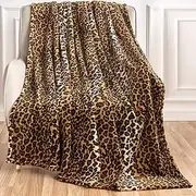 Edenleaf Leopard Print Blanket Fleece Throw Blanket for Bed Sofa Travel and Camping, Super Soft Cozy Fluffy Plush Blanket, Cheetah Print Blanket for All Seasons(50”×60”)