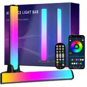 Cozylady LED Light Bars, 11inch RGB TV Backlight, 2Packs Music Sync LED Lamps 28cm with Rainbow Multiple Lighting, Dimmable LED Desk Lights for Gaming Movies PC TV Room Decoration Room