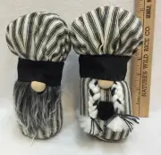 Garden Gnomes Trolls Figurines Chefs Hat Handmade Weighted Plush Set 2 Wool