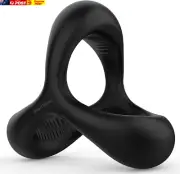 Double Cock Penis Ring Delay Erection Enhancer Male Couples Balls Silicone Train