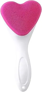Vaguelly Silicone Heart Design Facial Cleansing Brush Exfoliating Scrubber for Women's Face Washing