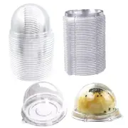 50 Set Clear Plastic Mini Cupcake Boxes Muffin Pod Dome Muffin Single Contain...