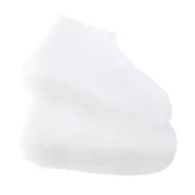 Shoe Cover Waterproof Silicone Non Slip Rain Water Rubber Foot Boot Overshoe - White