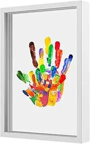 Family Handprint Kit - Handprint Keepsake Expecting Frame, Handprint Keepsake Kit Families | Wooden Frame Kit Transparent Sheets, Baby Safe Paint Craft Clear Kit for New Parent After Birth Home