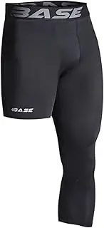 [BASE Compression] Base Men's Adapted 3/4 Tights - Black (Right Leg Short) (AU, Alpha, Large, Regular, Regular, Black)