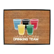 Alcohol Jamaican Drinking Team Glasses - Funny Novelty Doormat Man Cave Floor mat