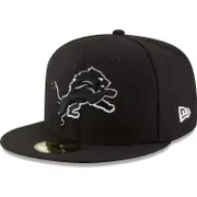 New Era 59Fifty Fitted Cap - BLACK Detroit Lions 7 1/8 - (56,8cm)