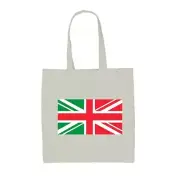 Italy Union Jack Flag - Canvas Tote Bag - Italian United Kingdom UK Country