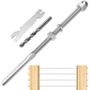 6" Stainless Steel Swage Threaded Stud Tensioner End Fittings 1/8" Cable Railing
