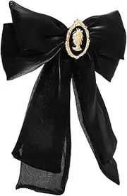 [ROMISBABA] Bow Tie Black Tie Clothing Brooch Brooches for Women Hat Pin Brooch for Clothes Pin Aesthetic Floral Brooch Belt Women Clothes Brooch Bow Hair Ties Brooch Pins Bows Organza White