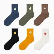 [LNJ] 6 Pairs Women's Dual Defense Cushioned Socks Athletic Crew Socks Cushioned Cotton So (Color : Multi-Colored, Size : 35-38)
