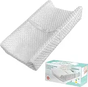 YENING Baby Diaper Changing Pad for Dresser Top with Cover Waterproof Lining Foam Contoured Changing Table Pads Topper 31" x 16" Grey