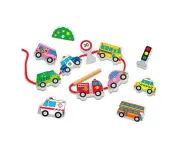 Viga Toys - Lacing Blocks - Transportation