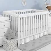 4Pcs Quilted Standard Crib Rail Cover Protector Safe Teething Guard Wrap White