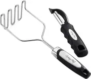 Stainless Steel Potato Masher with Premium Vegetable Peeler, Mashed Potato Mashe