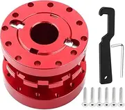 Steering Wheel Hub Racing Extension Spacer Adapter Kit Adjustable 40Mm to 70Mm Improves Driving Position Control Vehicle Aluminum Black Blue Red for Car Enthusiasts (Red)