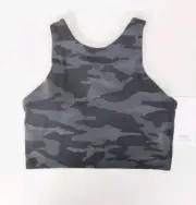Athleta Conscious Crop Size Small Camo Tank Top Built-in Bra Workout Gym Yoga