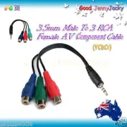 Adapter 3.5mm to 3RCA Female Component Video Cable Connector for Samsung LED TV