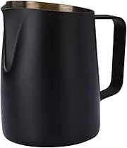 Dianoo Espresso Steaming Pitcher, Espresso Milk Frothing Pitcher Stainless Steel, Coffee Latte Art Cup 14.2 OZ (420ml) Black
