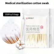 250Pcs/5 Bag 8/10/12CM Cotton Swabs Wooden Sticks Cotton Tipped Applicator