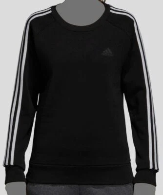 $45 Adidas Women's Black Long-Sleeve Fleece Pullover Logo Sweatshirt Size XSmall