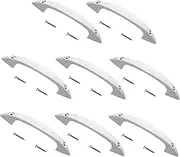 D-Shape Front Fix Pull Handle 100mm (4 inch) White Plastic Including Fixing Screw for Kitchen Cupboard Cabinet Drawer Wardrobe Door Pull Handle - Pack of 8