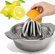 Stainless Steel Lemon Squeezer,Juicer with Bowl Container for Oranges Lemons Fruit Home Made Juice in Kitchen