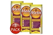 3 x METAMUCIL FIBRE SUPPLEMENT LEMON LIME SMOOTH PSYLLIUM POWDER 72 DOSES 425g
