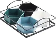 HAKIDZEL Fashionable Iron Grid Plate Creative Fruit Plate Compartments Storage Box Dried Fruit Nuts Container Home Decor