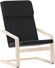 Camping Sunloungers Reclining Patio ChairsBlack Fabric Relaxing Chair