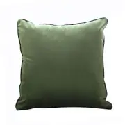 SOGA 45cm Subtle Army Green Foliage Velvet Square Throw Pillow