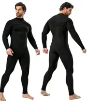 MWTA Surfing Wetsuit Chest Zip Fullsuit Black3/2 mm SIZ/MT SFoam, Limeslone Neo